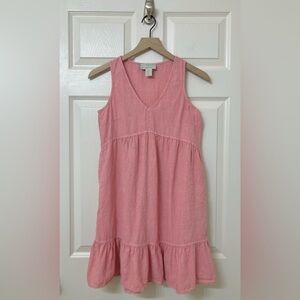 Cynthia Rowley 100% Linen Dusty Pink Sleeveless Babydoll Mini Dress XS Boho
